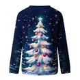 thumbnail image 5 of SELONE Women's Crew Neck Sweatshirt Christmas Tree Star Snowflakes Print pullover Shirts Tops Cute Holiday Outwear, 5 of 5