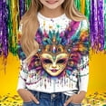 thumbnail image 1 of Blusas y camisas de manga larga con cuello redondo Camisas con estampados de manga larga Cuello redondo lindo Blusas casuales elegantes Ropa Camisas de cuello redondo Niña Top de poliéster, 1 of 5