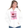 thumbnail image 3 of Love You More Romantic Valentines Day Zip Hoodie Sweatshirt Women Brisco Brands M, 3 of 6