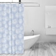 thumbnail image 2 of Shower Curtain, Abstract white flower Waterproof Fabric Plastic Shower Curtain, Drying Fast Bathroom Curtain with 9 Buttonholes, Ruffle Shower Curtain 60x72in, 2 of 8