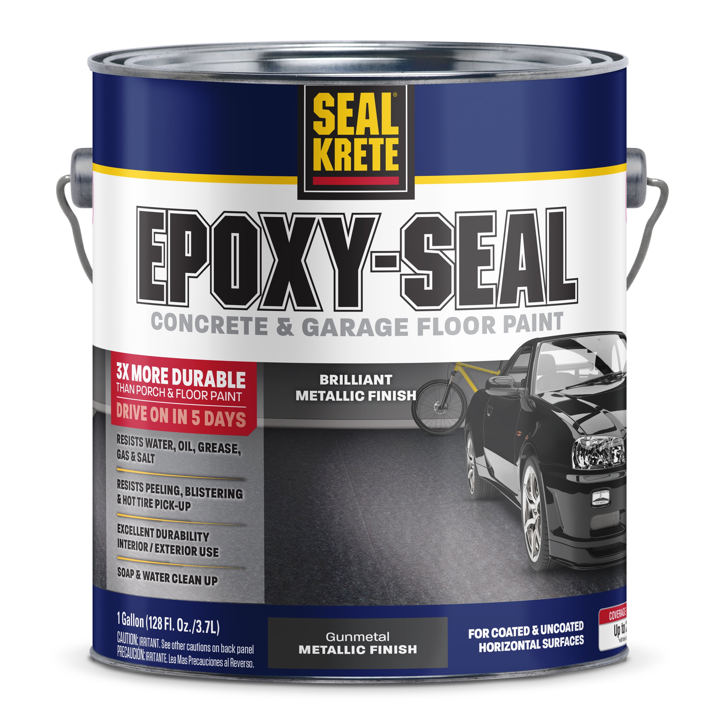 Gunmetal, Seal-Krete Metallic Concrete & Garage Floor Paint, Gallon