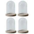 thumbnail image 2 of 4Pcs Glass Cloche Dome Vase Decorative W/ Base DIY Terrarium Miniature Dome Wood Base, 2 of 5