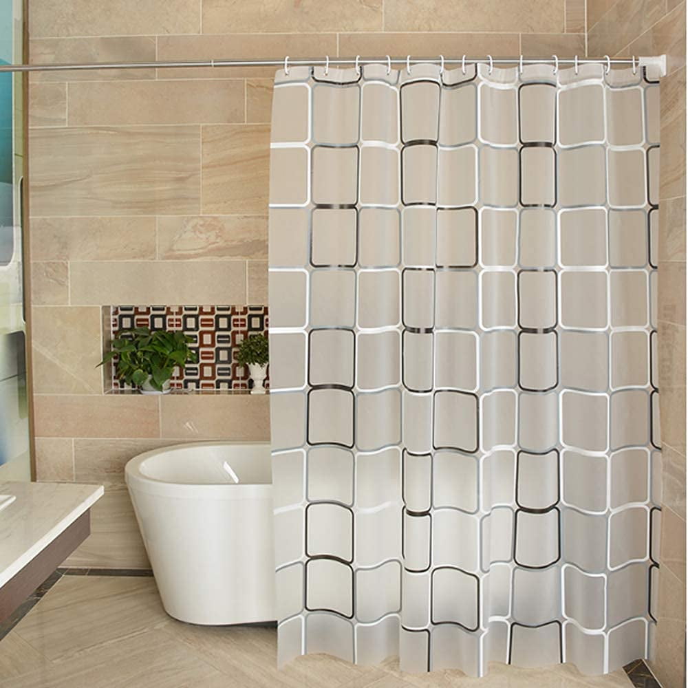 Fun Designs for Shower Stalls & Bathtubs Standard Water Resistant 72 x 70 Machine Washable Fabric Easy Hang Sweet Home Collection Curtain Anti-Mildew Material Multi 
