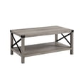thumbnail image 1 of Pemberly Row Table Basse en Métal de 40 Pouces en Gris Lavé et Noir, 1 of 4