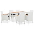thumbnail image 2 of vidaXL Ensemble de Salle à Manger de Patio Table et Chaises en Rotin Poly Blanc, 2 of 6