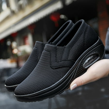 

Sneakers For Women Platform Wedge Shoes Ladies Mesh Fabric Breathable Sport Running Shoes