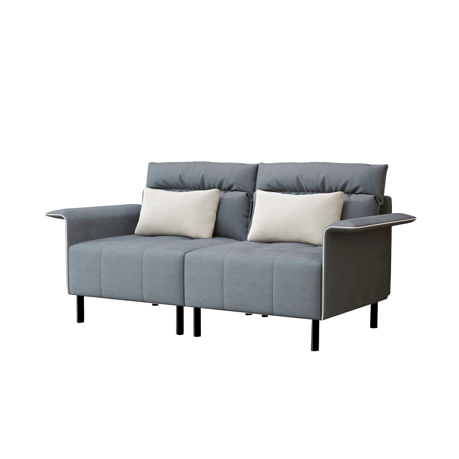 Kadyn 2-Seater Sofa, Suede Mid-century Tufted Love Seat for Living Room, Modern Suede Upholstered Accent Sofa for Small Spaces, Light Grey Kadyn 2-Seater Sofa, Suede Mid-century Tufted Love Seat for Living Room, Modern Suede Upholstered Accent Sofa for Small Spaces, Light Grey