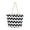 Black, variant on Premium Large Chevron Zig Zag Canvas Tote Shoulder Bag Handbag