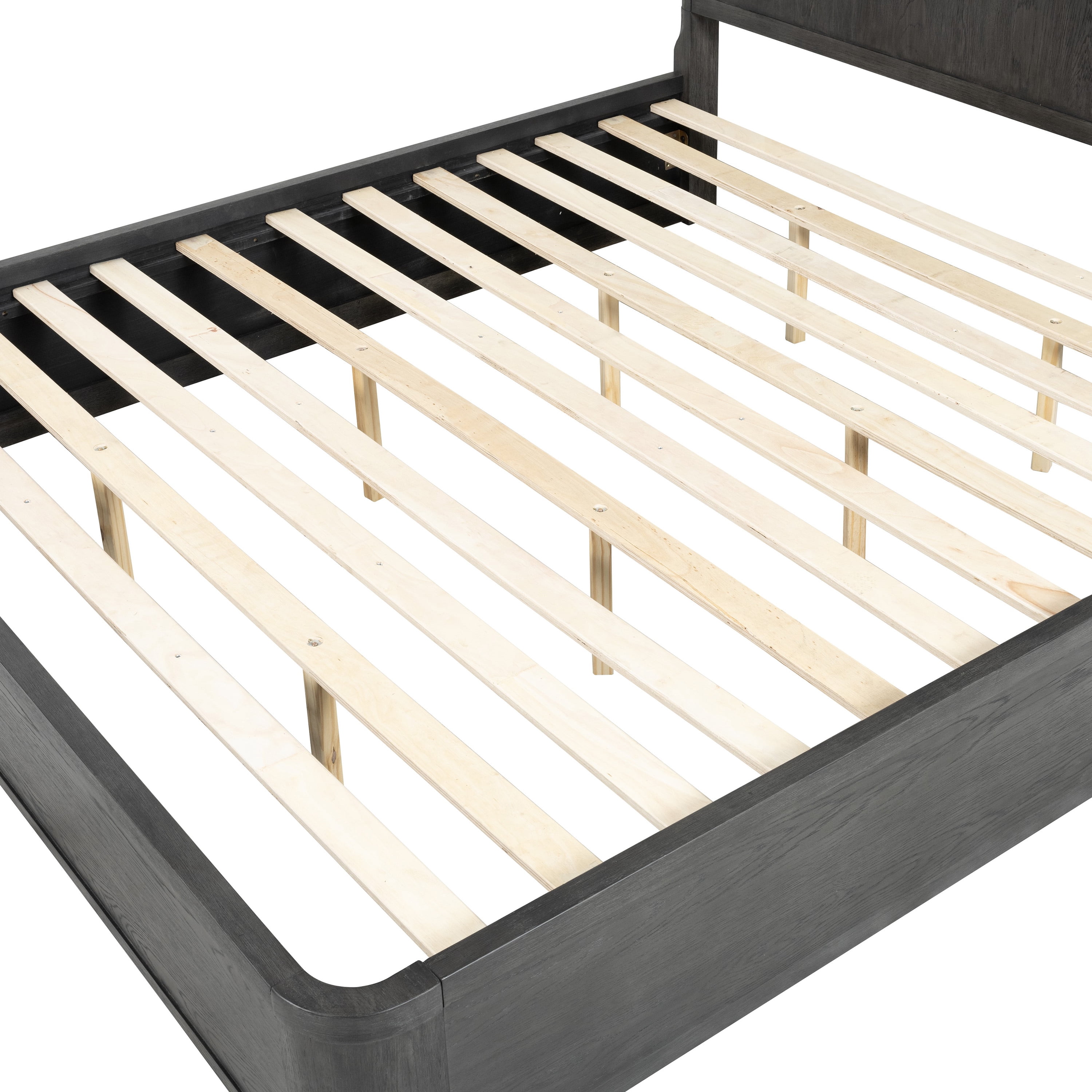 Furniture of America Cheri Solid Wood Adult Platform Bed, Queen, Ash Gray