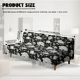 thumbnail image 2 of SCRAWLGOD Peony Print White Black Stretch Futon Slipcover Armless Futon Bed Sofa Cover Furniture Protector with Elastic Bottom, Soft Washable Sofa Bed Slipcover, 2 of 7