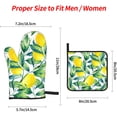 thumbnail image 2 of Yellow Lemon Oven Mitts and Pot Holders Set Watercolor Lemon with Green Leaves Pattern Kitchen Gloves Heat Resistant Hot Pads for Microwave BBQ Cooking Baking Grilling (4pcs), 2 of 6