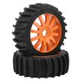 thumbnail image 3 of Upgrade Wheel Rim Hub Tires Rubber Tyres for 1/8 RC Car Remote Control Truck (Orange), 3 of 8