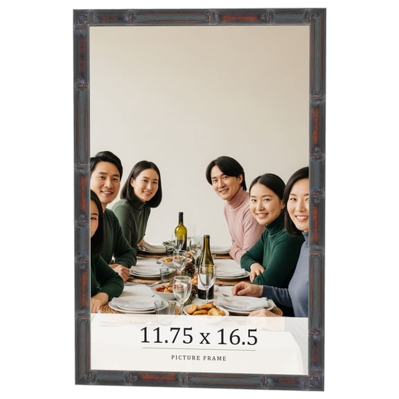 11.75x16.5 Frame Brown Bamboo with Dark Coffee/Walnut Finish | Solid Wood Picture Frame Width 0.75