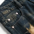 thumbnail image 4 of Ginsiom Mens Jean Shorts Fashion Ripped Slim Rolled Denim Shorts, 4 of 6