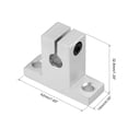 thumbnail image 2 of Uxcell 0.31'' Soporte de eje SK8 Bloques de guía de riel deslizante de movimiento Aleación de aluminio tono plateado 2Pcs 0.31'' SK8, 2 of 3
