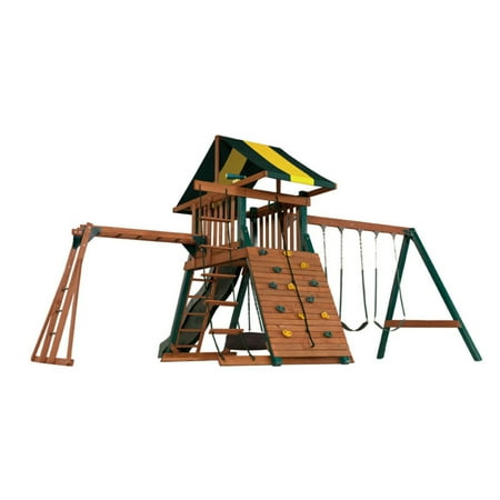 Backyard Play Systems Wood Castle Rock Swing Set