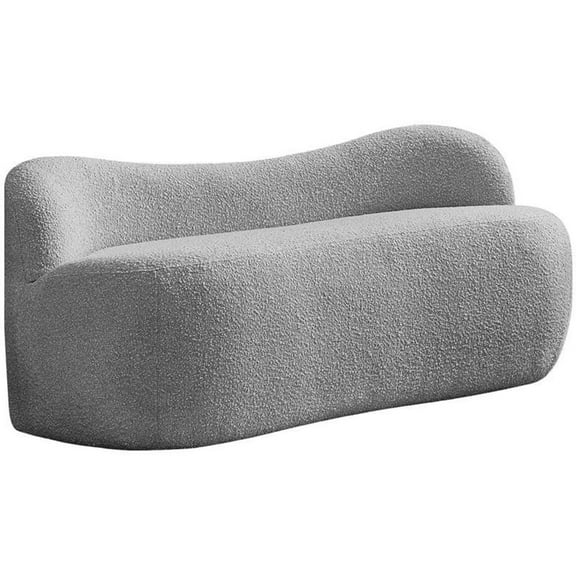 Pemberly Row Modern / Contemporary Gray Finish Finish Boucle Fabric Bench