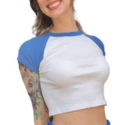 Citgeett Women Teen Girls Crop Tops T Shirts Round Neck Short Sleeve E-Girl Tee Top Streetwear