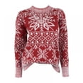 thumbnail image 3 of Chandail de Noël pour Femmes, Commerce Extérieur Automne et Hiver, Chandail à Tête Flocon de Neige, 3 of 10
