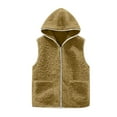 thumbnail image 5 of Diufon Womens Fleece Vest Hooded Sleeveless Full Zip Jacket Casual Fashion Winter Warm Coats with Pockets, 5 of 7