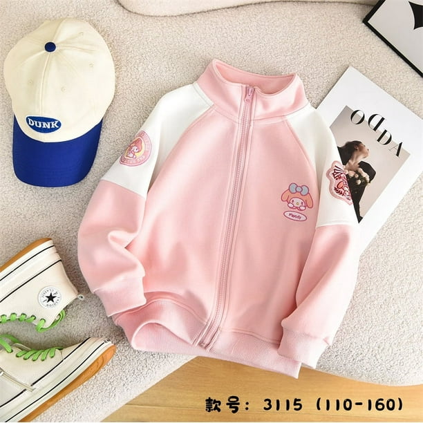 2024 Chaquetas para niñas Primavera y otoño Uniformes de béisbol casuales para niños grandes Ropa de primavera para niños de nuevo estilo Chaquetas de celebridades de Internet de moda