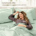 thumbnail image 4 of Bare Home Organic Sateen Sheet Set - 400 Thread Count - 100% Organic Cotton - 4 Piece - Full, Willow, 4 of 10