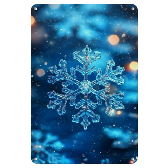 Room Decoration 1pc Retro Snowflake Ice Crystal Metal Tin Sign, Poster with Artwork, Restaurant Bar Coffee Shop Iron Painting, Waterproof And Dustproof, Humorous Family Room Wall Decoration