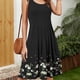 thumbnail image 5 of Vestidos tipo chaleco plisados, sin mangas, con estampado holgado e informal de verano para mujer, 5 of 5