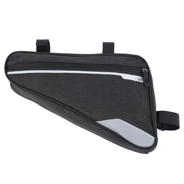 Bolsa triangular para cuadro de bicicleta, 1,2 l, fibra de poliéster, resistente al agua, para debajo del tubo superior de la bicicleta, para accesorios de ciclismo, color negro