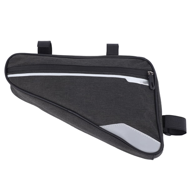 Bolsa triangular para cuadro de bicicleta, 1,2 l, fibra de poliéster, resistente al agua, para debajo del tubo superior de la bicicleta, para accesorios de ciclismo, color negro