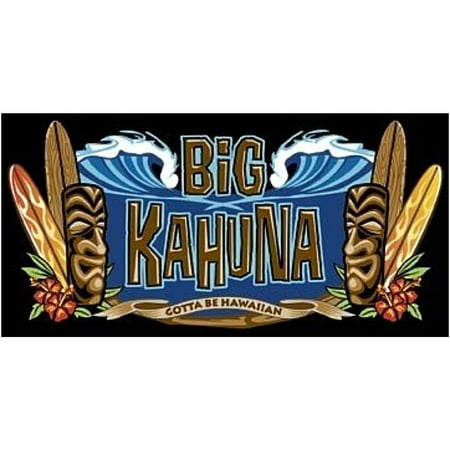 Hawaiian Beach Towel Big Kahuna Tiki and Surfboard