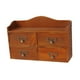 thumbnail image 3 of Organizador de escritorio de madera con 4 cajones y estante para maquillaje, estilo vintage. Marrón, 3 of 9