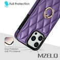 thumbnail image 6 of for iPhone 14 Pro Max Case Stand, Kickstand Mental Ring Elegant Luxury Leather for iPhone 14 Pro Max Case, Full Body Protection iPhone 14 Pro Max Case for Girls Women -Purple, 6 of 7