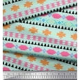 thumbnail image 3 of Soimoi Green Poly Georgette Fabric Aztec Geometric Decor Fabric Printed Yard 52 Inch Wide, 3 of 3