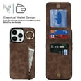 thumbnail image 3 of Nalacover for iPhone 13 Pro, Wallet with RFID Credit Card Holder and Zipper Pocket,Drop Protection Flip Cover Ring Holder Kickstand with Double Magnetic Clasp For iPhone 13 Pro, Brown, 3 of 12