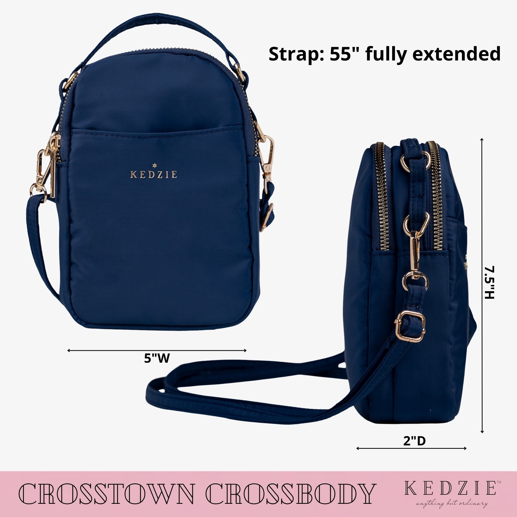 Kedzie Crosstown Multi-Pocket Crossbody Bag, Navy (Women's)
