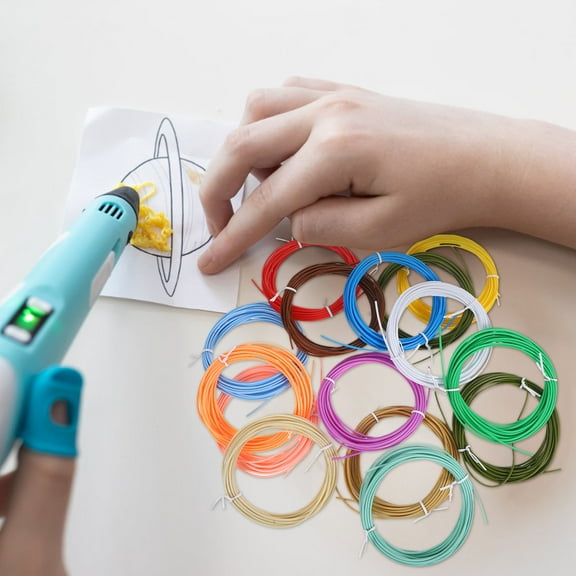 WHAMVOX 15 Rolls 3D Printing Pen PCL Low Temperature Filament Refills for Education Arts Craft Projects High Speed 3D Printer Accessories (5 Meter/1 Roll)