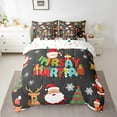 thumbnail image 2 of YST Christmas Decor 7-Piece Bedding Set, Queen Size, Santa Claus Theme, Cartoon Deer, Snowflake Pattern, 2 of 5
