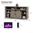 thumbnail image 2 of SESSLIFE 58" Fireplace TV Stand for TVs up to 65", Farmhouse Entertainment Center with Electric Fireplace, Sliding Barn Doors and Storage Cabinets, Washed Gray, 2 of 8