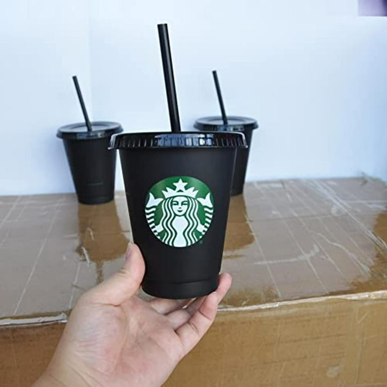 Matte Black Starbucks Cold Cup Tumbler Reusable, Grande 16 Oz 