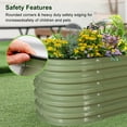thumbnail image 2 of HOOFUN 8ft X 2ft Raised Garden Bed, 17" Tall 9 in 1 Metal Garden Raised Kits, Oval Planter Box Outdoor for Vegetables Flowers- Olive Green, 2 of 5