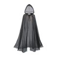 thumbnail image 1 of Capa de , Disfraz de Halloween, Túnicas de Fiesta para Adultos, Capa de Tul con Capucha, Capa, Accesorios de Cosplay para Juegos de Rol Medievale Negro, 1 of 8