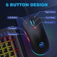 thumbnail image 5 of USB Wired Gaming Mouse,USB Computer Mouse with 4 Adjustable DPI, RGB Backlit LED, Side Buttons, Ergonomic Design Mice for PC, Laptop, Windows, Mac, Vista, Linux, Gamer,Black, 5 of 8