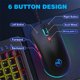 thumbnail image 5 of Mouse Gamer con Cable USB, Mouse de Computadora USB con 4 DPI Ajustables, Retroiluminación RGB LED, Botones Laterales, Diseño Ergonómico para PC, Laptop, Windows, Mac, Vista, Linux, Gamer, Negro, 5 of 8