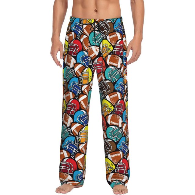 Balery American Football Pantalones de pijama para hombre, pijama ultraligero, pantalón de descanso-Small