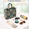 thumbnail image 5 of FORMRS Womens Corduroy Tote Bag Crossbody Shoulder Handbag with Pocket, Green Peacock Pattern, 5 of 7
