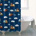 thumbnail image 4 of Cartoon Construction Vehicles Animals Shower Curtain 36"x72" ,Bathroom Decorative Shower Curtains Set with 12 Hooks,Modern Waterproof Washable Shower Curtain, 4 of 6