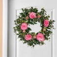 thumbnail image 6 of S SERENABLE Spring Front Door Wreath of Artificial Pink Flower Wreaths Around Home Decor 21.65 Inches for Garden Celebration House Warming, 6 of 8