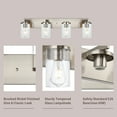 thumbnail image 6 of Melucee Brushed Nickel Industrial Bathroom Vanity Light Fixtures Over Mirror Seeded Glass 4 Lights Vintage Vanity Lights Farmhouse Bath Lighting, 6 of 6