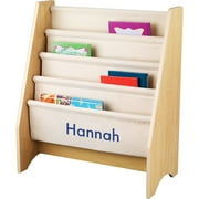 Kidkraft Kids Book Rack, 4 Shelf Personalized Blue Girls Name, Beige
